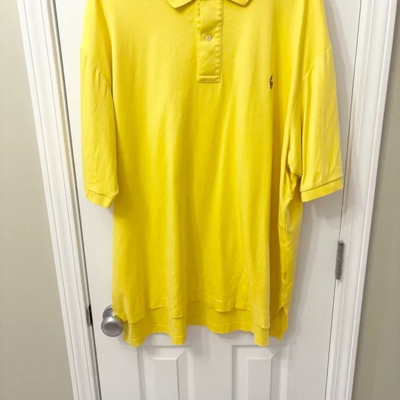 Polo by Ralph Lauren Men's 2XLT Bright Yellow Polo Shirt - Picture 4 of 8